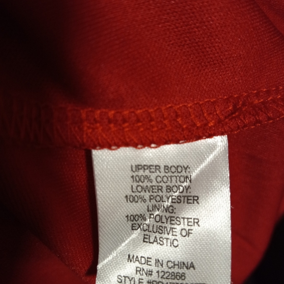 Lilt Girls Plus 3/4 Roll Sleeve Denim Red Gold Glitter Mesh Dress Size XXL(20.5) - Picture 8 of 10